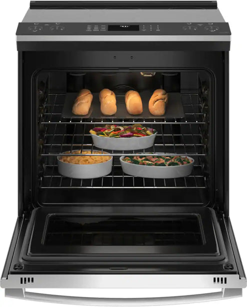 GE Profile - 30" Smart Slide-In Electric Convection Fingerprint Resistant Range
