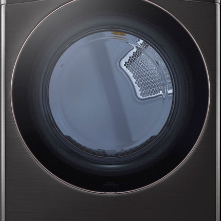 LG - 4.5 Cu. Ft. High-Efficiency Stackable Smart Front Load Washer with Steam and Built-In Intelligence and 7.4 Cu. Ft. Stackable Smart ELECTRIC Dryer with Steam and Built-In Intelligence - Black Steel