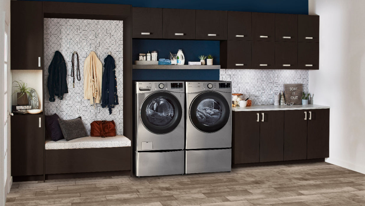 Clearance 7.4 Cu. Ft. Stackable Smart Electric Dryer with Built In Intelligence - Graphite stee