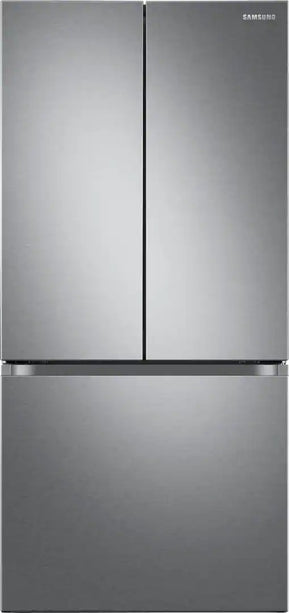 Samsung - 32 in. Wide 17.5 cu. ft. 3-Door French Door Counter Depth Smart Refrigerator with Twin Cooling Plus - Stainless Steel