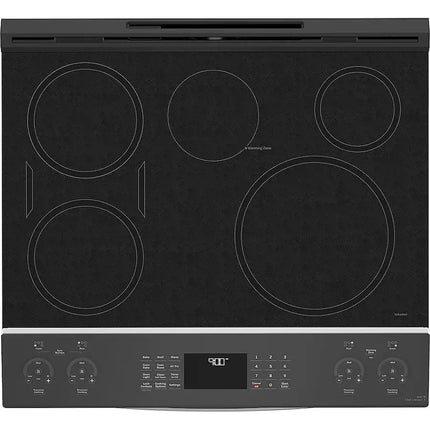 GE Profile - 5.3 Cu. Ft. Slide-In Electric Induction True Convection Range with No Preheat Air Fry and Wi-Fi - Stainless Steel
