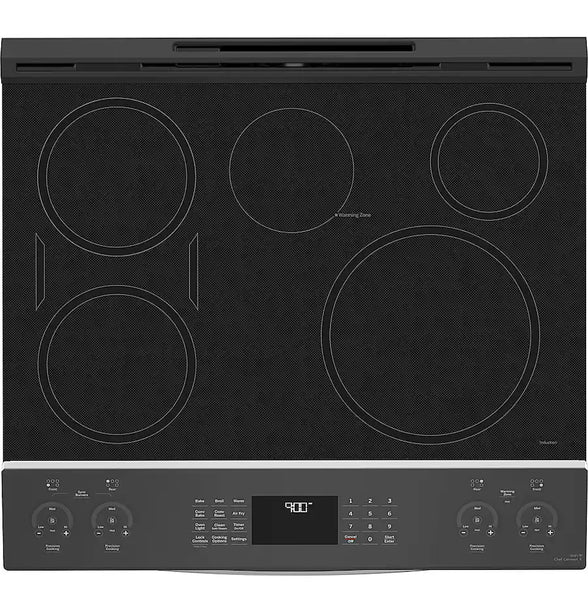GE Profile - 5.3 Cu. Ft. Slide-In Electric Induction True Convection Range with No Preheat Air Fry and Wi-Fi - Stainless Steel