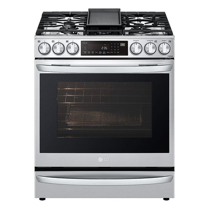LG - 6.3 Cu. Ft. Smart Slide-In Gas True Convection Range with EasyClean and Air Sous-Vide - Stainless Steel