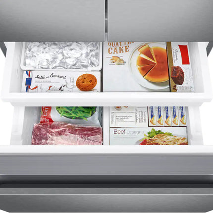 Samsung - 30 in. Wide 22 cu. ft. 3-Door French Door Smart Refrigerator with External Water Dispenser - Stainless Steel