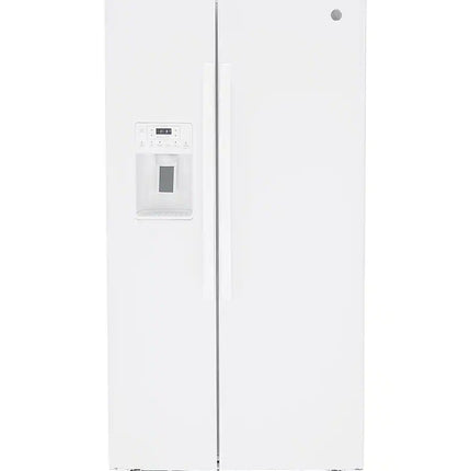 GE - 25.3 Cu. Ft. Side-by-Side Refrigerator with External Ice & Water Dispenser