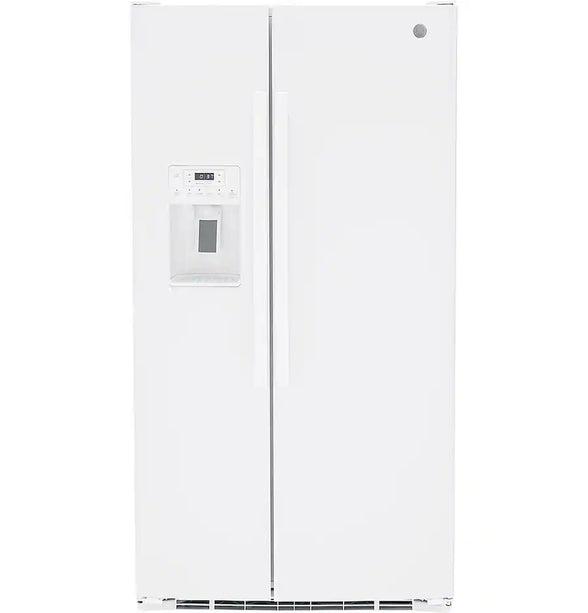 GE - 25.3 Cu. Ft. Side-by-Side Refrigerator with External Ice & Water Dispenser