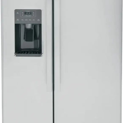 GE - 25.3 Cu. Ft. Side-by-Side Refrigerator with External Ice & Water Dispenser