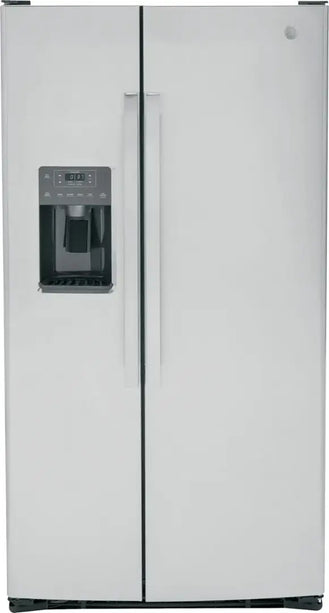 GE - 25.3 Cu. Ft. Side-by-Side Refrigerator with External Ice & Water Dispenser