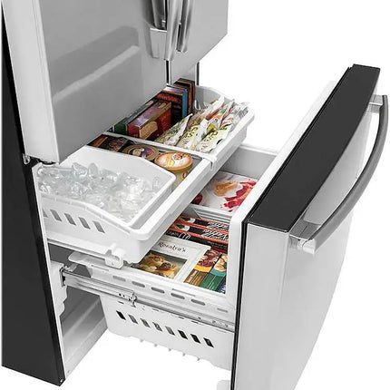 $999 PICKUP! GE - 27.0 Cu. Ft. French Door Refrigerator with Internal Water Dispenser - Stainless Steel