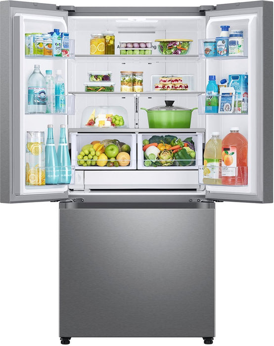 Samsung 33 in. W 24.5 cu. ft. 3-Door French Door Smart Refrigerator in Stainless Steel with Dual Icemaker