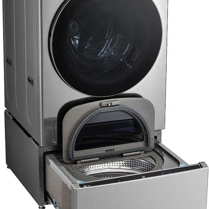 LG - SideKick 1.0 Cu. Ft. High-Efficiency Smart Top Load Pedestal Washer with 3-Motion Technology