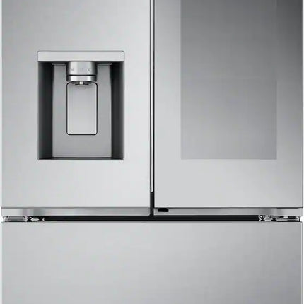 LG - Counter-Depth MAX 25.5 Cu. Ft. French Door Smart Refrigerator with Mirror InstaView - Stainless Steel
