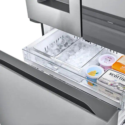 LG - Counter-Depth MAX 25.5 Cu. Ft. French Door Smart Refrigerator with Mirror InstaView - Stainless Steel