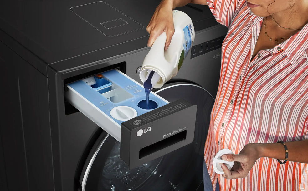 LG - 5.0 Cu. Ft. HE Smart Mega Capacity All-in-One Electric Washer/Dryer WashCombo with Steam and Ventless Inverter Heat Pump