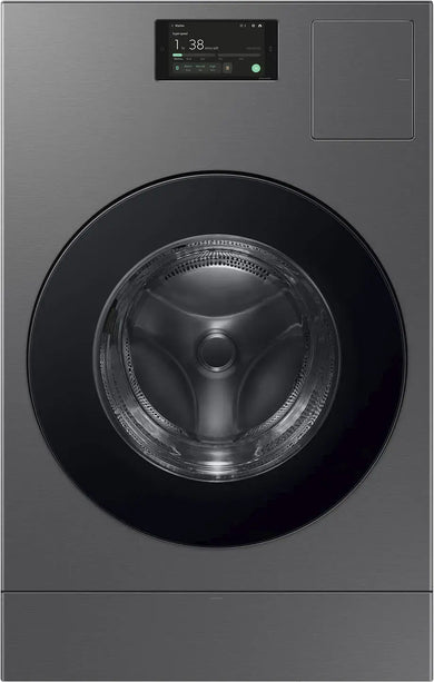 Samsung - Bespoke AI 5.3 Cu. Ft. All-in-One Front Load Washer & Dryer with Super Speed Wash and Ventless Heat Pump Electric Dryer - Dark Steel