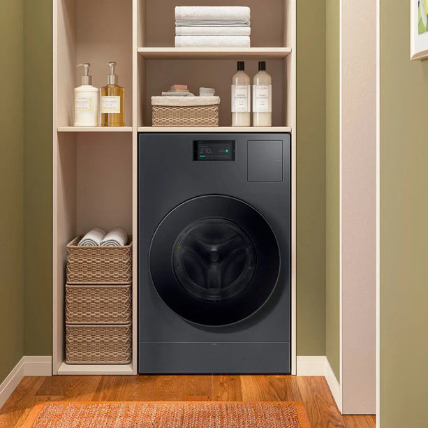 Samsung - Bespoke AI 5.3 Cu. Ft. All-in-One Front Load Washer & Dryer with Super Speed Wash and Ventless Heat Pump Electric Dryer - Dark Steel