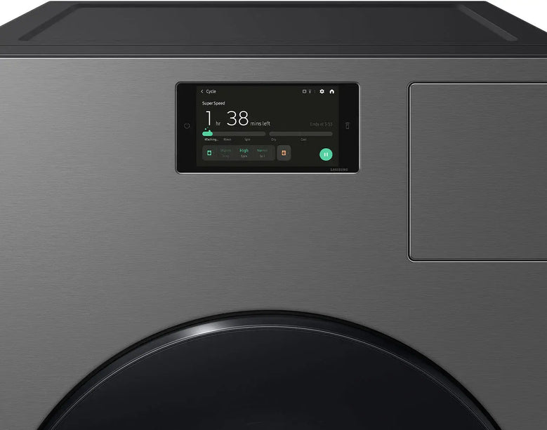 Samsung - Bespoke AI 5.3 Cu. Ft. All-in-One Front Load Washer & Dryer with Super Speed Wash and Ventless Heat Pump Electric Dryer - Dark Steel