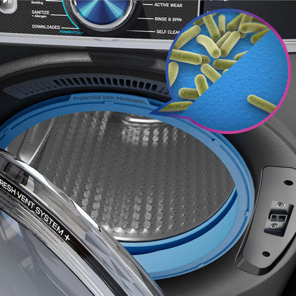 $649-$699 PICKUP! GE Profile - 5.3 Cu. Ft. High-Efficiency Stackable Smart Front Load Washer with Steam and UltraFresh Vent System+ With OdorBlock - Sapphire Blue