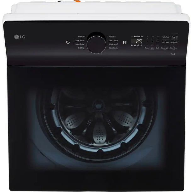 LG - 5.5 Cu. Ft. High Efficiency Smart Top Load Washer with EasyUnload - Alpine White