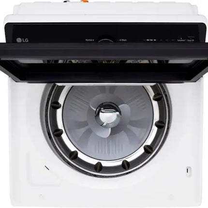 LG - 5.5 Cu. Ft. High Efficiency Smart Top Load Washer with EasyUnload - Alpine White