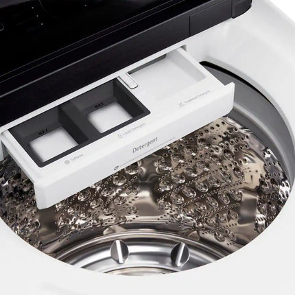 LG - 5.5 Cu. Ft. High Efficiency Smart Top Load Washer with EasyUnload - Alpine White