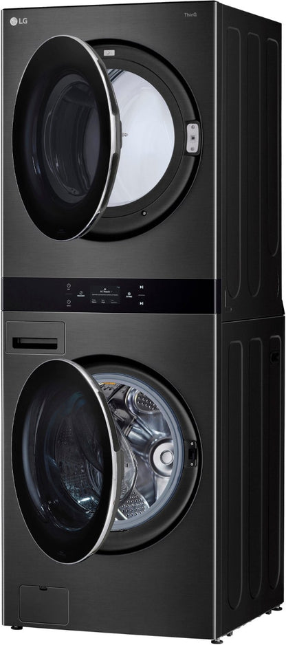 LG WashTower Stacked SMART 5.0 Cu.Ft. Front Load Washer & 7.4 Cu.Ft. Dryer w/ Steam