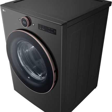 LG 7.4 cu. ft. Vented Stackable SMART Electric Dryer with TurboSteam and AI Sensor Dry Technology in Black Steel