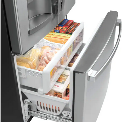 GE 22.1 Cu Ft Counter-Depth French-Door Refrigerator with Space-Saving Icemaker