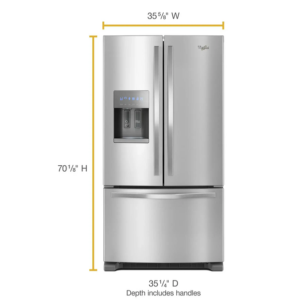 Whirlpool 25 Cu. Ft. French Door Refrigerator with Exterior Water & Ice Dispenser