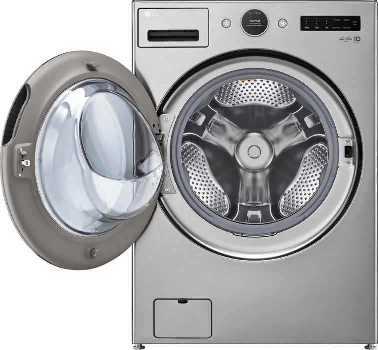 LG 4.5 cu. ft. Stackable SMART Front Load Washer in Graphite Steel with TurboWash 360 and Allergiene Steam Cleaning