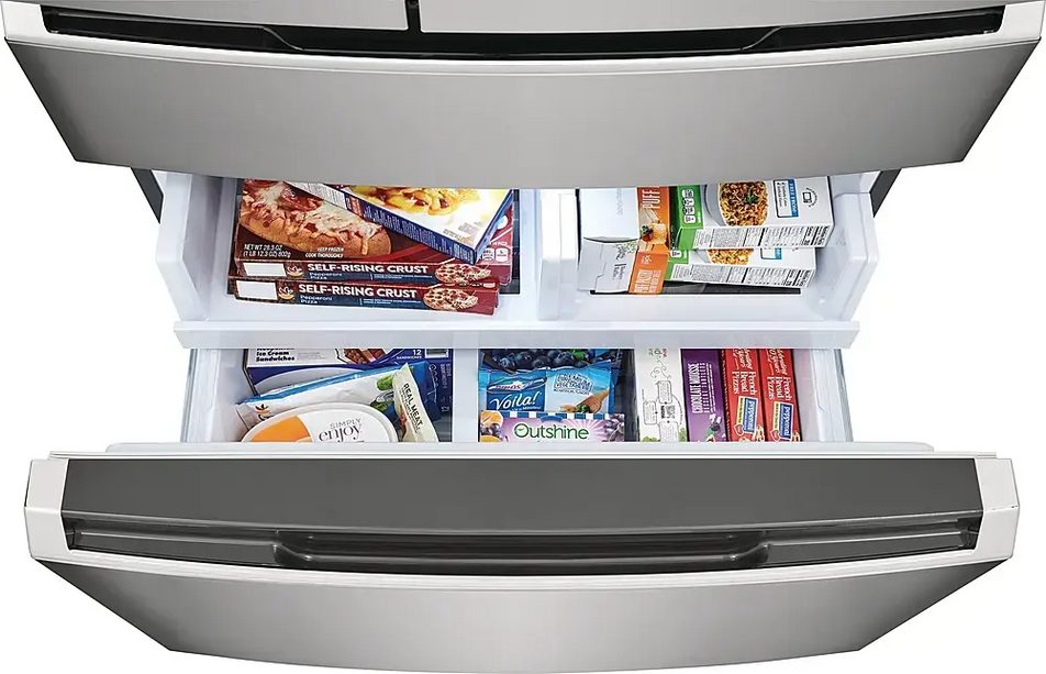 Frigidaire - Gallery 21.5 Cu. Ft. 4-Door French Door Counter-Depth Refrigerator - Smudge Proof Stainless Steel