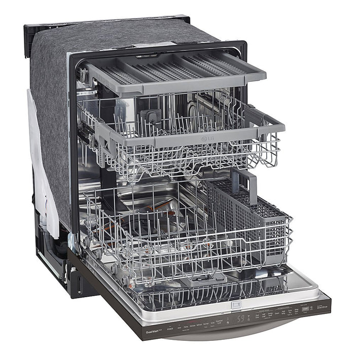 LG 24 in. in PrintProof Black Stainless Steel Top Control Dishwasher with TrueSteam, QuadWash and Dynamic Dry