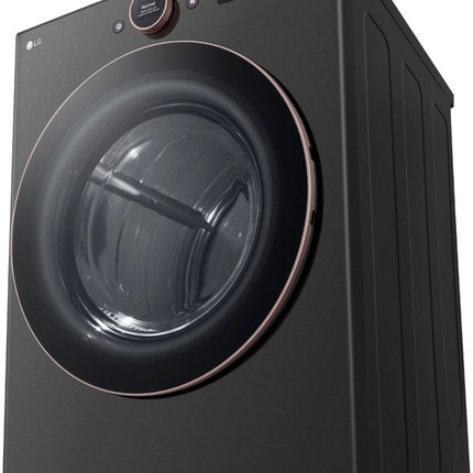 LG 7.4 cu. ft. Vented Stackable SMART Electric Dryer with TurboSteam and AI Sensor Dry Technology in Black Steel
