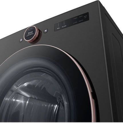 LG 7.4 cu. ft. Vented Stackable SMART Electric Dryer with TurboSteam and AI Sensor Dry Technology in Black Steel