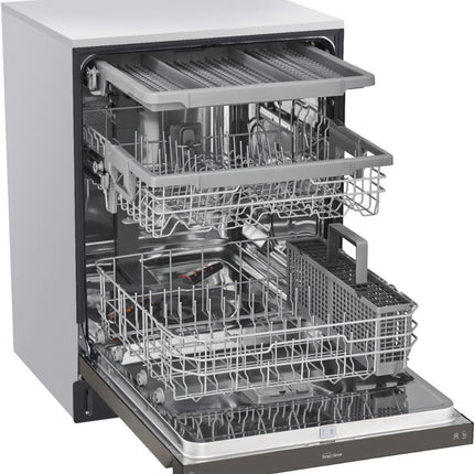 LG 24 in. Front Control Dishwasher in PrintProof Black Stainless Steel