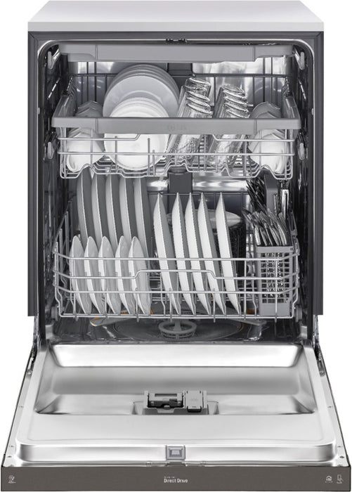 LG 24 in. Front Control Dishwasher in PrintProof Black Stainless Steel