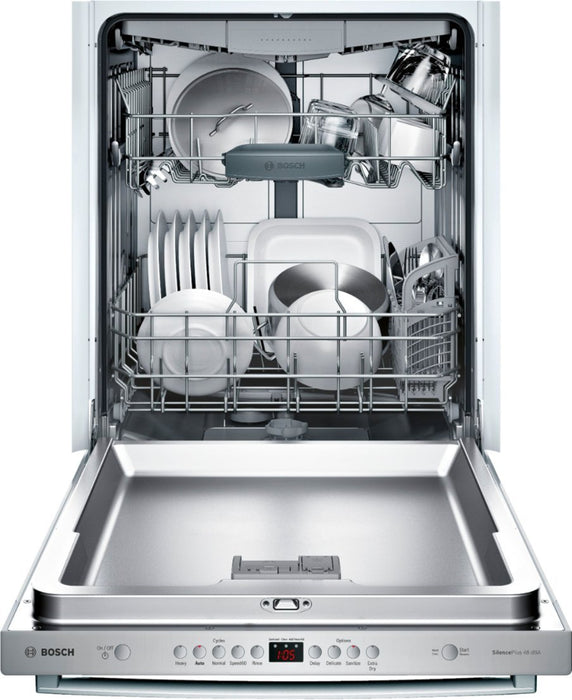 Bosch 100 Series 24 in Top Control Built-In Tall Tub Stainless Steel Dishwasher w/ Hybrid Stainless Steel Tub