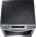 Top view of the Frigidaire 30-inch Front Control Electric Range, featuring a 5-burner cooktop with Even Temp elements for consistent heating.