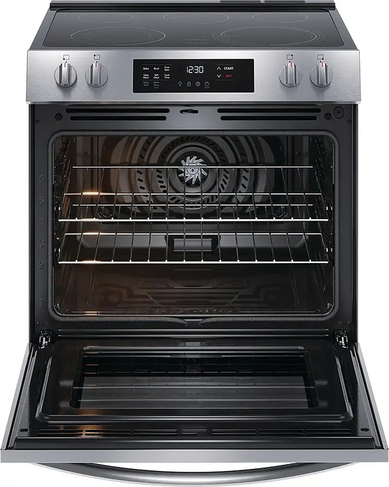 Frigidaire 30 in. 5-Burner Element Slide-In Front Control Self-Cleaning Electric Range with Convection