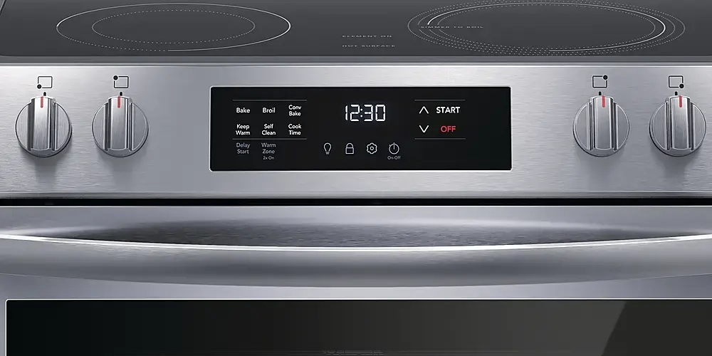 Frigidaire 30 in. 5-Burner Element Slide-In Front Control Self-Cleaning Electric Range with Convection