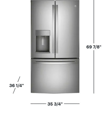 GE 27.7 Cu Ft French-Door Refrigerator – Fingerprint-Resistant Stainless