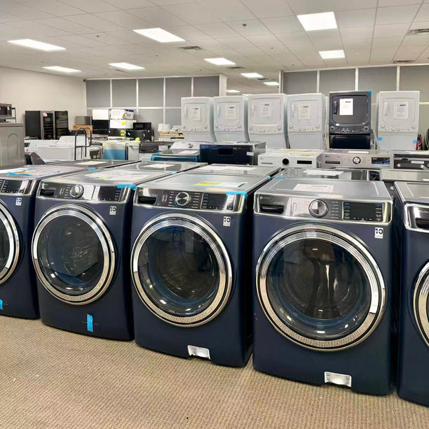 $649-$699 PICKUP! GE Profile - 5.3 Cu. Ft. High-Efficiency Stackable Smart Front Load Washer with Steam and UltraFresh Vent System+ With OdorBlock - Sapphire Blue