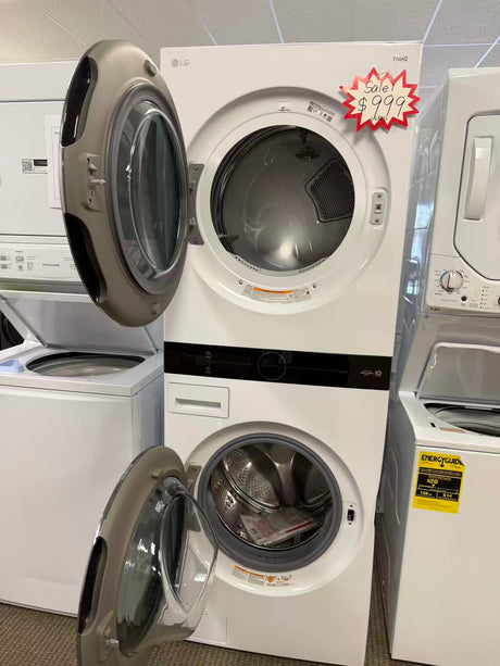 From $999 PICKUP! LG 4.5 Cu. Ft. HE Smart Front Load Washer and 7.4 Cu. Ft. Electric Dryer WashTower with Steam and Built-In Intelligence