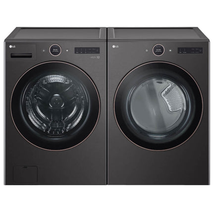 LG 5.0 cu.ft. Front Load Washer & 7.4 cu.ft. Electric Dryer - Black Stainless