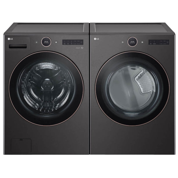 LG 5.0 cu.ft. Front Load Washer & 7.4 cu.ft. Electric Dryer - Black Stainless