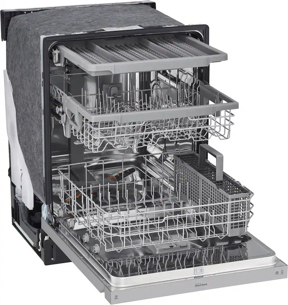 LG 24" Top-Control Dishwasher — QuadWash®, 15-Place Settings, 48 dB Quiet, Stainless