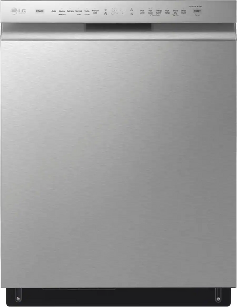 LG 24" Top-Control Dishwasher — QuadWash®, 15-Place Settings, 48 dB Quiet, Stainless