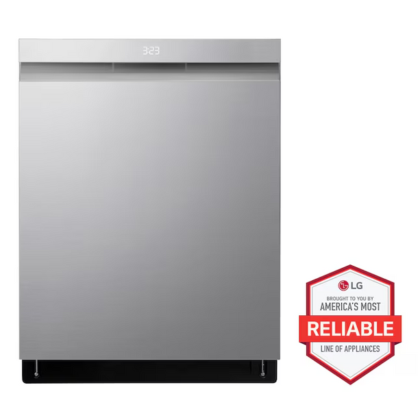 24″ LG QuadWash® Pro Dishwasher — 46 dB Quiet, 15‑Place Stainless Steel