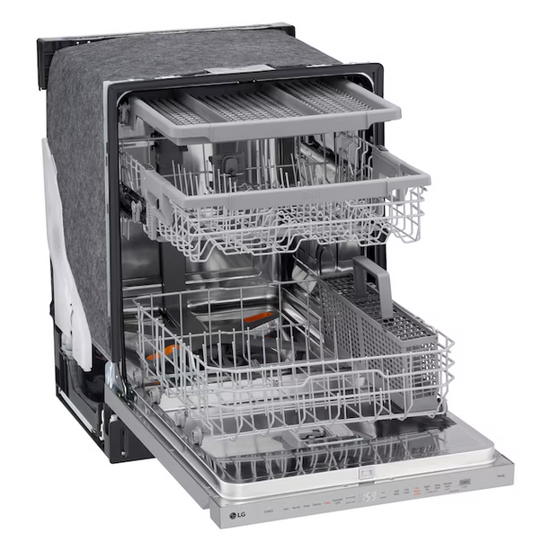 24″ LG QuadWash® Pro Dishwasher — 46 dB Quiet, 15‑Place Stainless Steel
