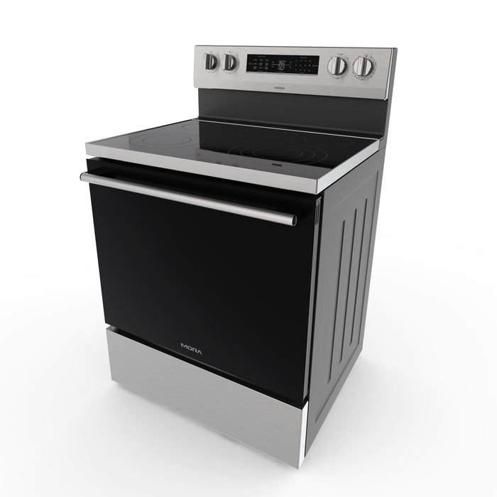 MORA 30" 5.8 Cu. Ft. 5 Element Electric Range with Steam Clean, Air Fry, and Convection